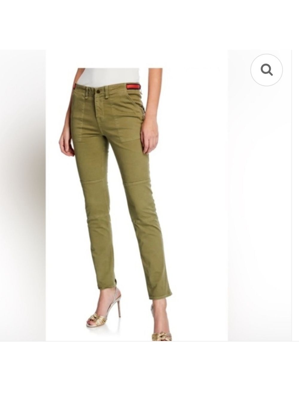 VERONICA BEARD | Adrina 10.75 Skinny Green Cargo Jeans Pants  sz 26